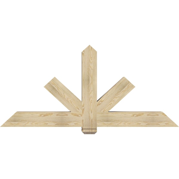 Ekena Millwork Kennewick Rough Sawn Timber Gable Bracket, Douglas Fir, 72"W x 33"H x 6"D x 6"F, 11/12 Pitch GBW072X33X0606KEN00RDF - main